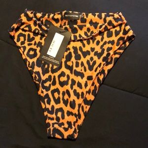 Orange Cheetah Print High Waisted Bikini